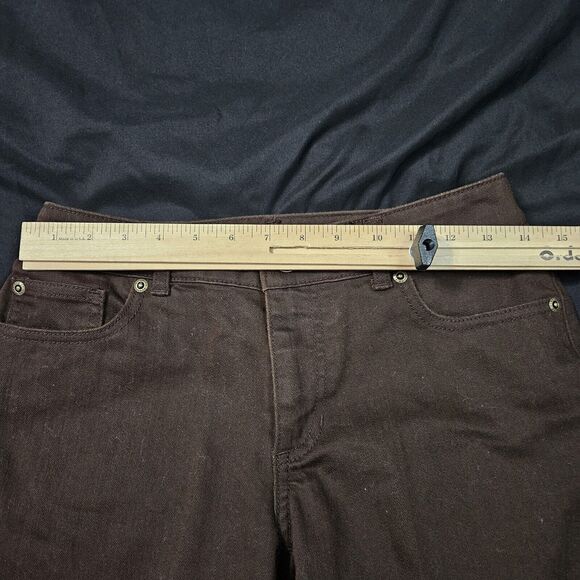 Chicos Womens Platinum Denim Pants Brown Size 00 Cotton Stretch Pockets Button - Picture 3 of 12